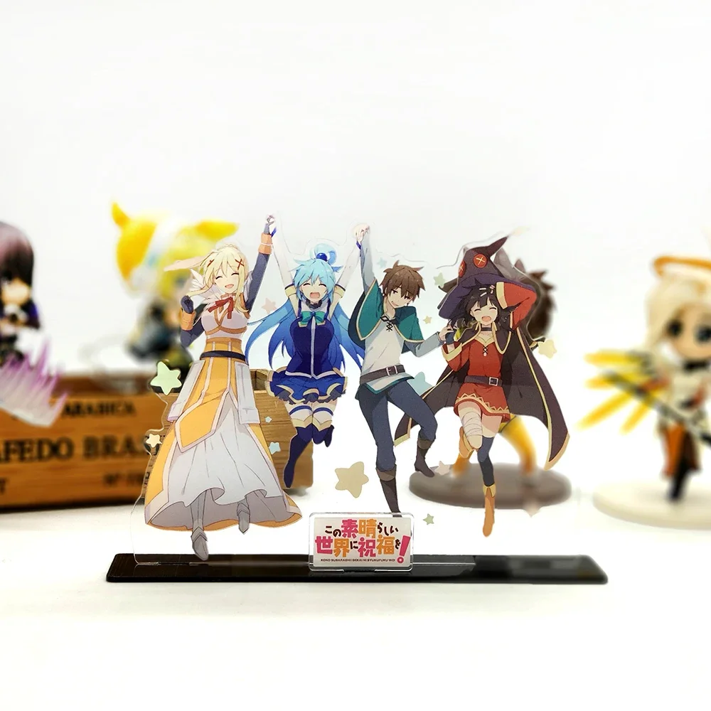 Subarashii Aqua Darkness Megumin Sato Kazuma acrylic stand figure model plate holder cake topper anime