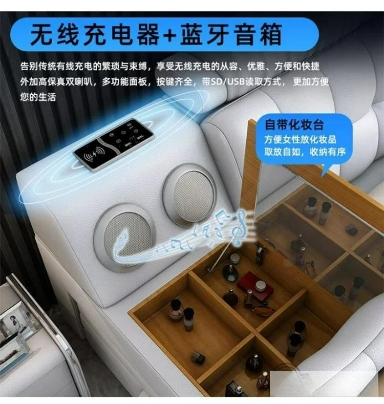 Anpassbares Tech Smart-Bett aus echtem Leder |   Multifunktionale ultimative Betten |   Massage-Tatami