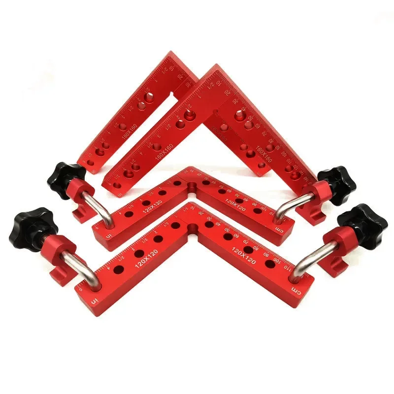 Hot sales Aluminum Square Right Angle Clamping L-shaped Auxiliary Fixture Positioning Panel Fixing Clips Carpenter Tools