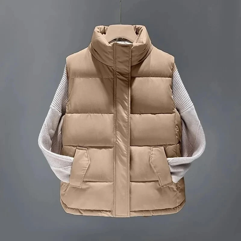 2024 New Vest Jacket donna autunno inverno piumino di cotone gilet femminile allentato coreano giacca imbottita di cotone cappotto senza maniche marea