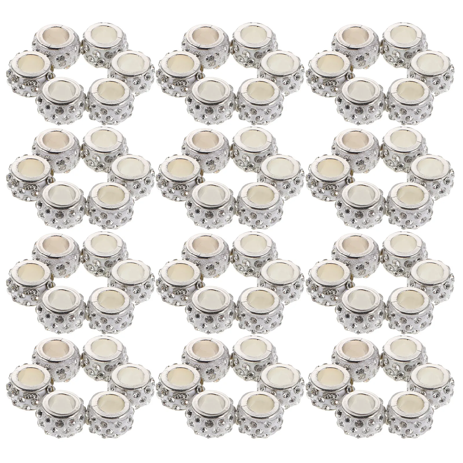 

100 шт. бусин-разделителей с крупными отверстиями и стразами для рукоделия, браслетов, ожерелий, аксессуаров для изготовления ручек