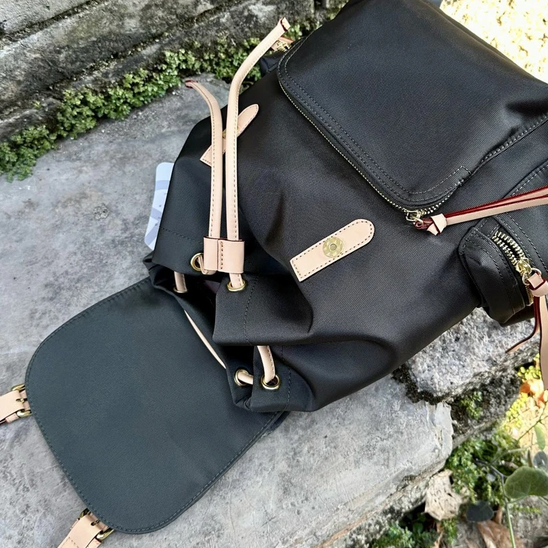 Imagem -04 - Mochilas Estilo Formal para Mulheres Bolsas e Bolsas de Grife de Luxo 2024 Novas em Poliéster Vários Bolsos com Couro Genuíno Unissex Casual Bolsa de Ombro de Pano Alta Qualidade Envio Rápido Chega