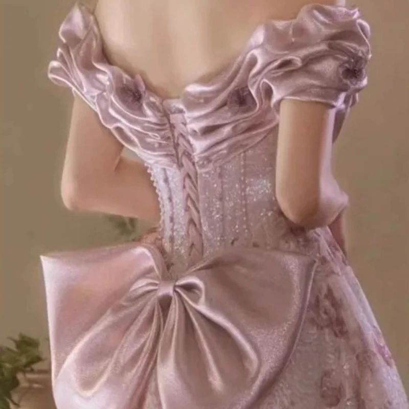 2025 Abito da fidanzamento per banchetti estivi delle nuove donne Abito da toast retrò francese alla moda Abito monospalla di alta qualità