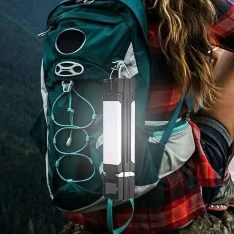 

Folding Outdoor Camping Portable Rechargeable Emergency Lamp Flashlight HangingTent Hanging Light 3000MAH LED Wick Fishing
