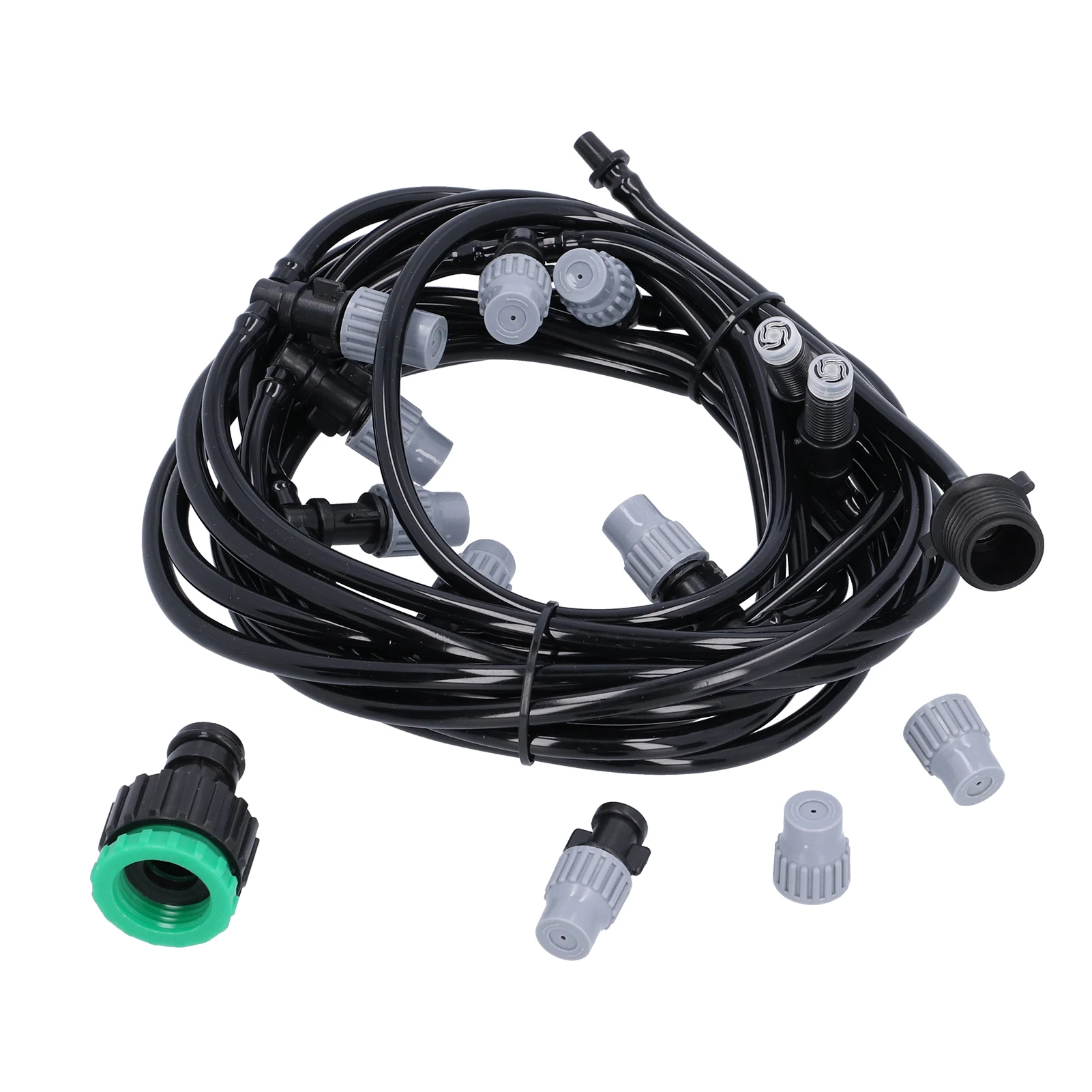 10m Bewässerungsrohr mit 10 Sprühdüsen PVC ABS Multifunktionales Garten-Gewächshaus-Terrassen-Bewässerungssystem