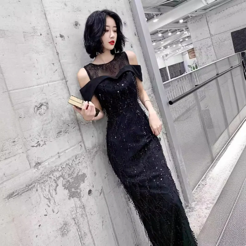 

prom Black for Women New -End Affordable Luxury Elegant High-Grade Socialite Host Banquet Evening Dress