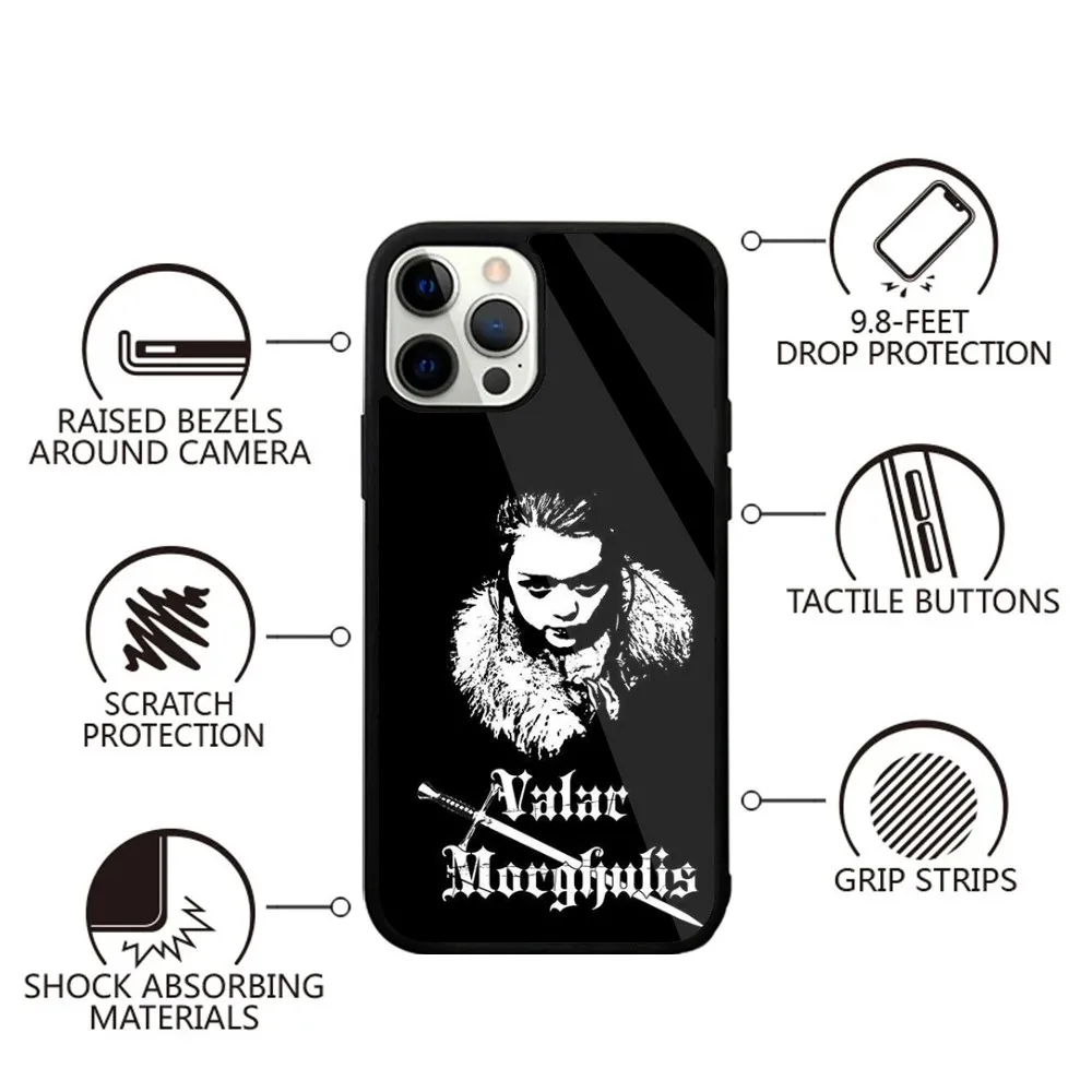 V-Valar Morghulis Phone Case For iPhone 15,14,13,12,11,Plus,Pro,Max Mini Magsafe Magnetic Wireless Charging