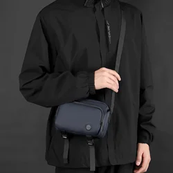 Classic Functional Men Crossbody Bag Trendy Versatile Oxford Cloth Solid Color Shoulder Bag Casual Portable Commuter Chest Bag