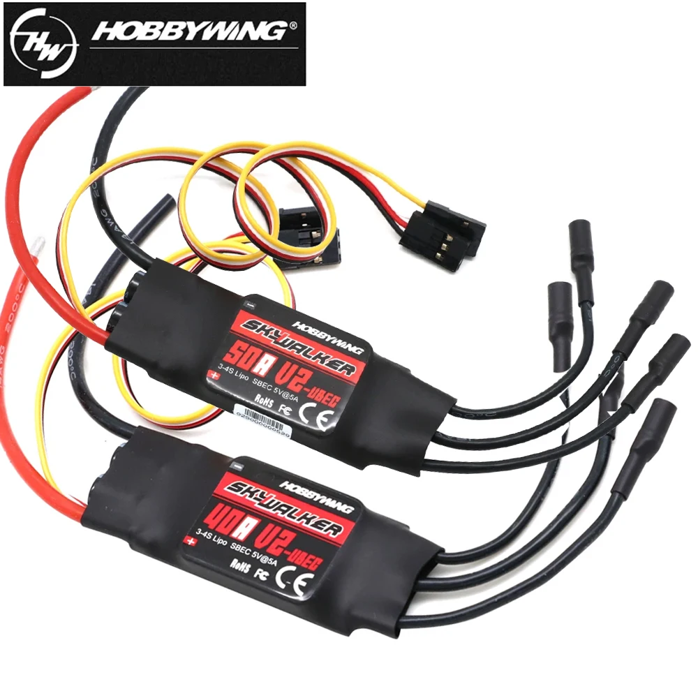 Hobbywing Skywalker V2 Brushless ESC 80A 100A V2 Drohnen-ESC 2-4S Geschwindigkeitsregler mit BEC/UBEC für RC-Quadcopter – Detail 11