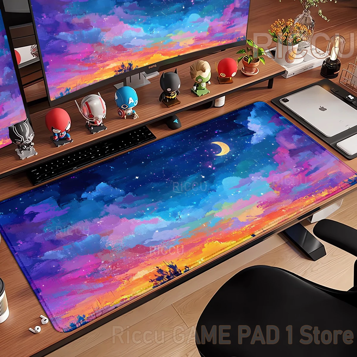 

HD Japan anime night sky cartoon Mouse pad Printing Computer Gamers Locking desk accessories Mouse Pads Keyboard PC XXL Desk Mat