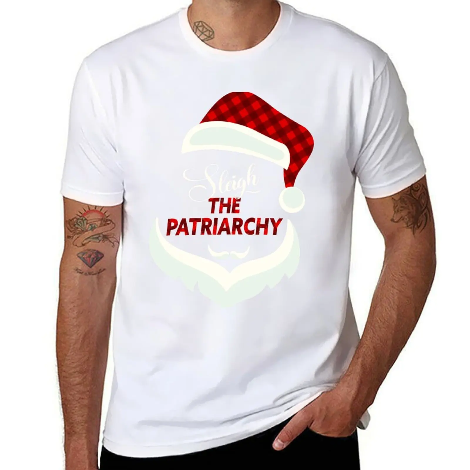

sleigh the patriarchy, sleigh all day T-Shirt t shirts designer man t shirts graphic T-Shirt