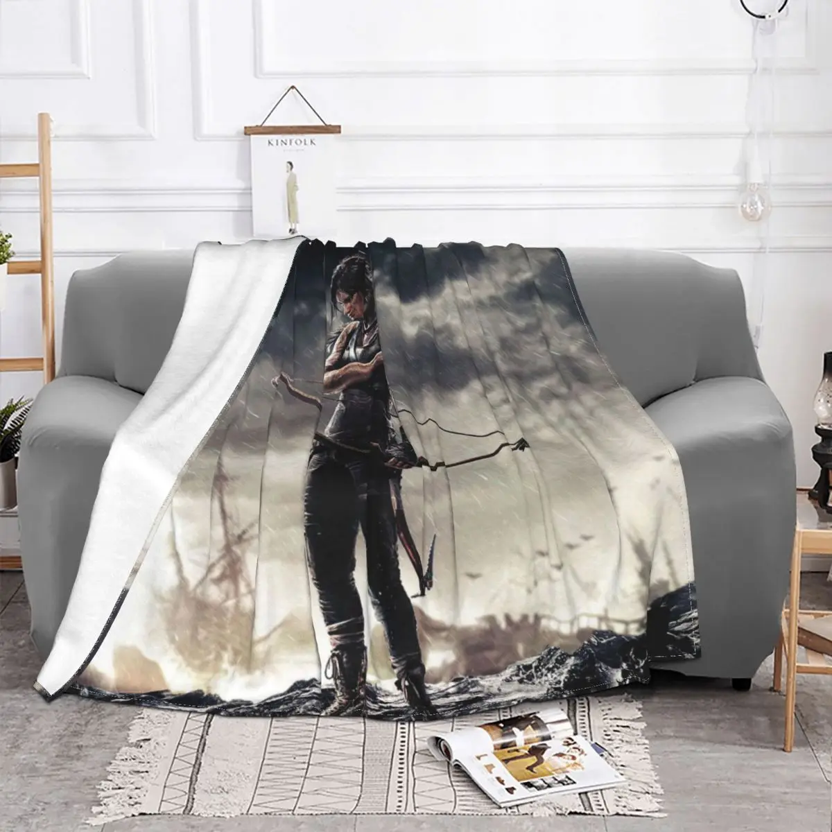 Tomb Raider Jonah Maiava Knitted Blankets Flannel video Game cartoon Super Warm Throw Blankets for Outdoor Travel Bed Rug