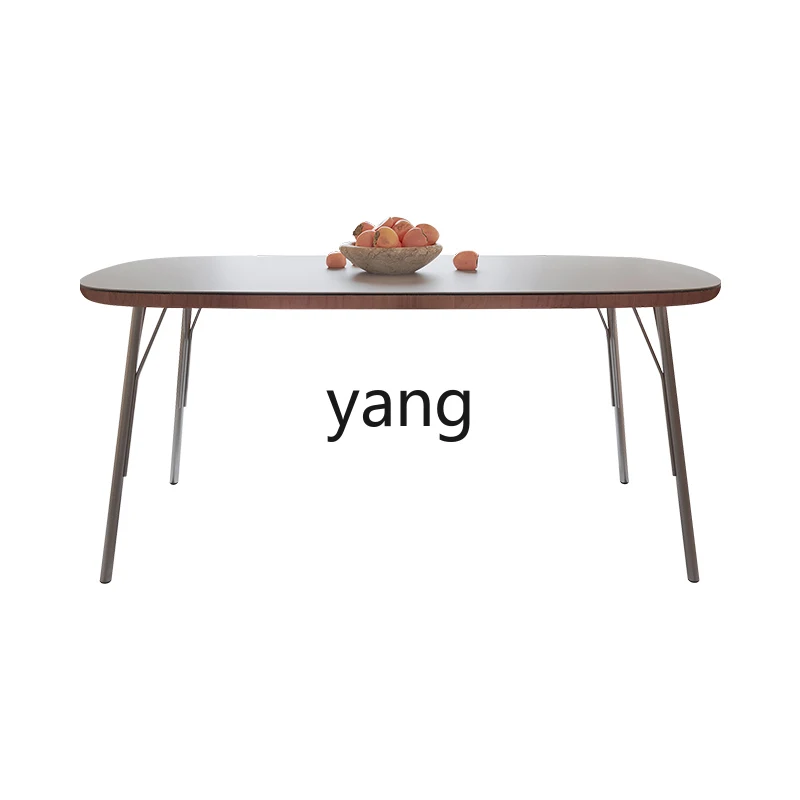 

LMM Solid Wood Solid Color Stone Plate Dining Tables and Chairs Set Small Apartment Modern Minimalist Restaurant Dining Table