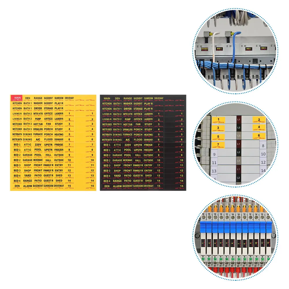 10 Sheets Self-Adhesive Breaker Panel Labels For Fuse Box Identification Electric Circuit Safety Stickers Replacement Box