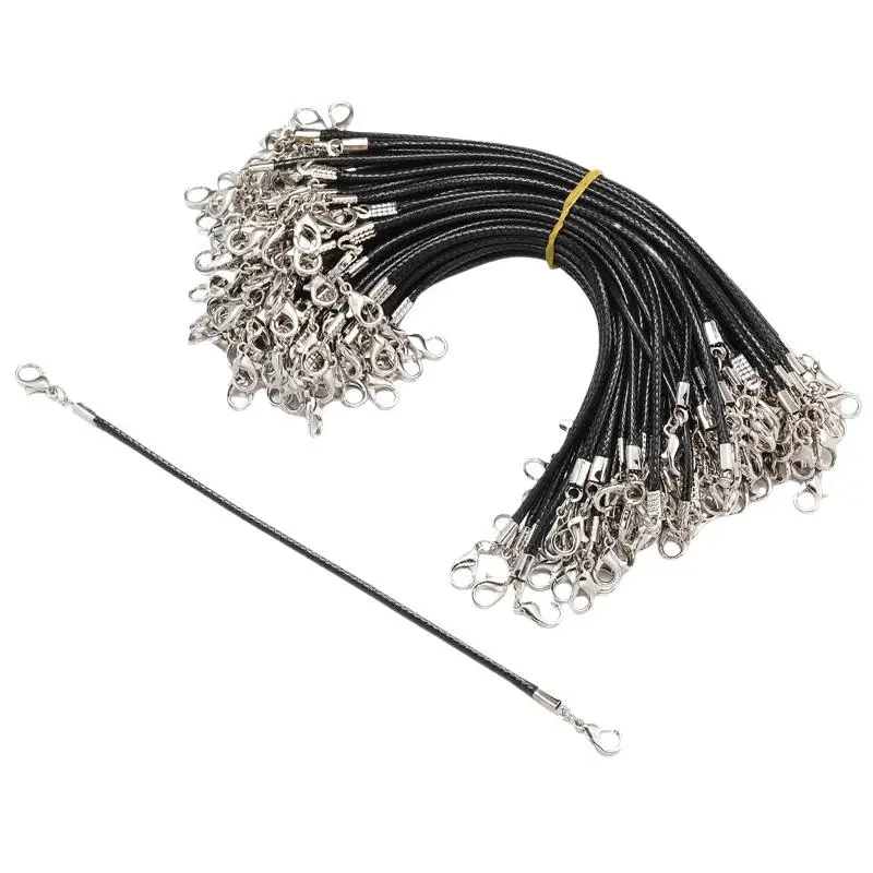 10 Stück Wachsseil-Lanyards 2mm 16cm Doppelkarabinerhaken für Selbstgemachte Modellpuppen-Anhänger Bastelzubehör – Detail 8