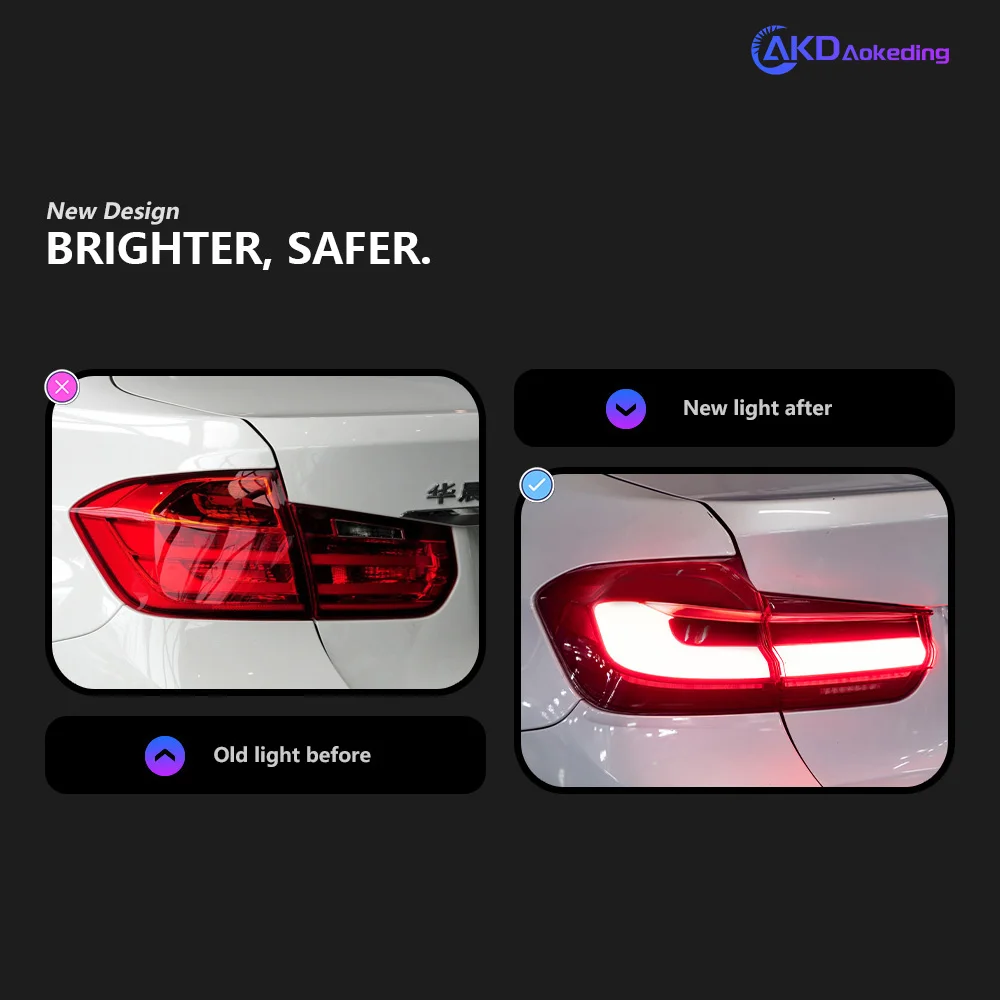 For BMW 3 Series F35 F30 taillight assembly to G20 3D taillight LED water steering driving brake