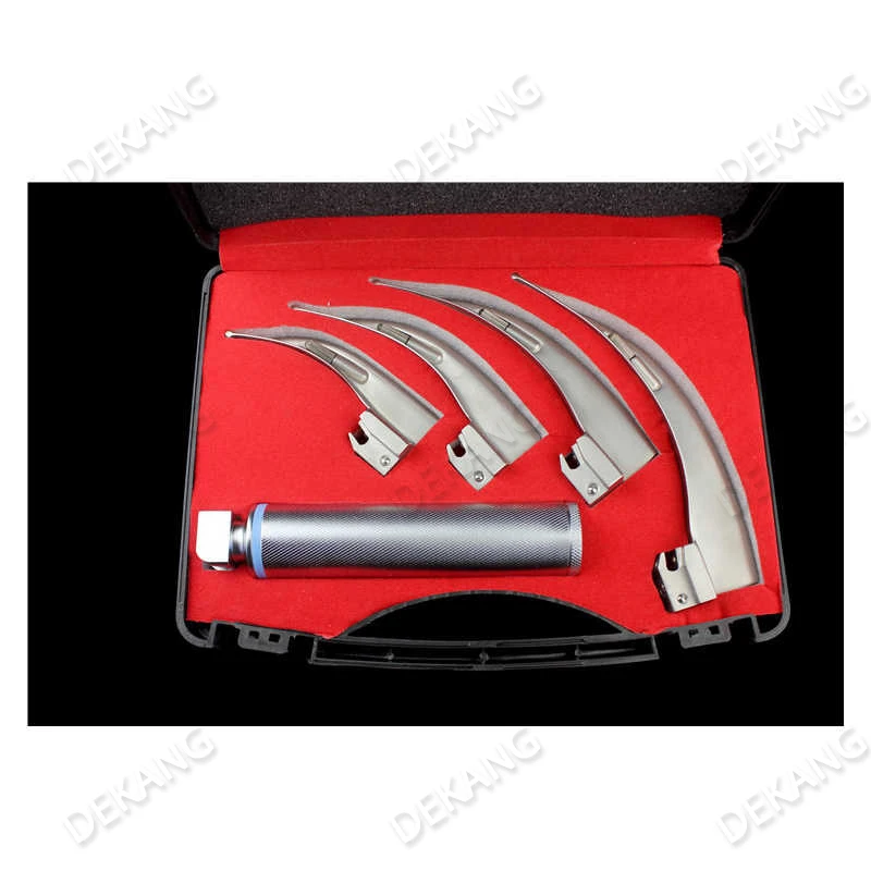 Led الفولاذ المقاوم للصدأ سبائك التيتانيوم الكبار والأطفال منظار الحنجرة الرغامي التنبيب المصباح الكهربي منظار الحنجرة #3