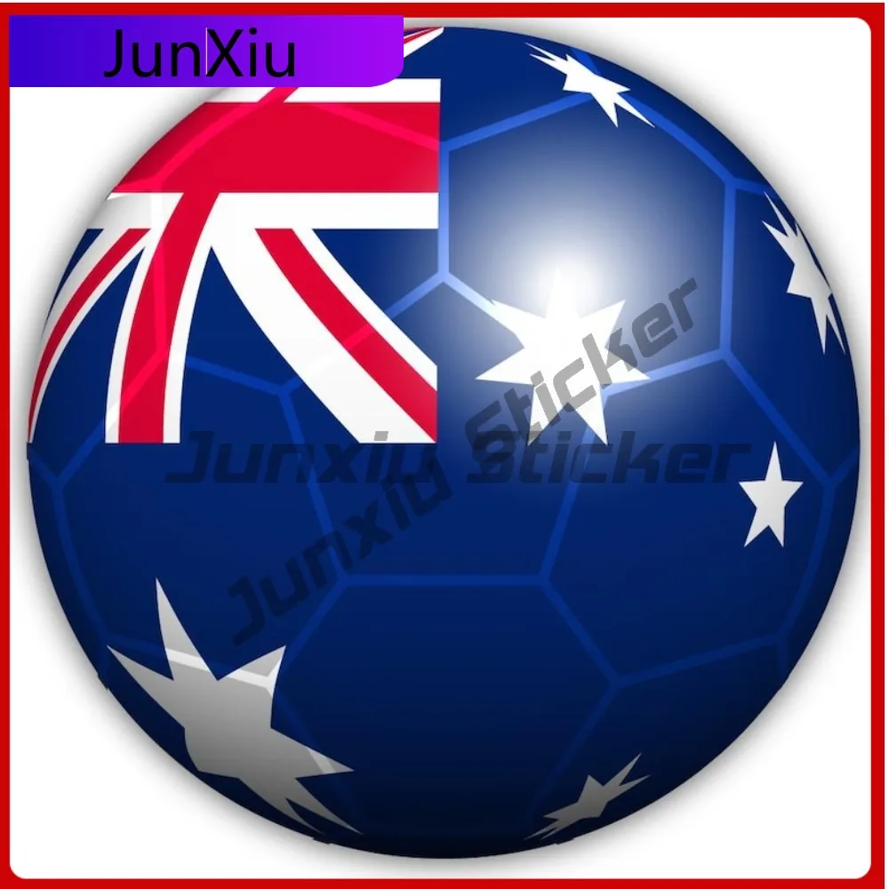 

Australia Flag Shaped Soccer Ball Vinyl Sticker Funny Car Decoration For Wedding Adventure Motorcycle Bumper Truck Pickup Camper