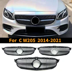 Upgrade Diamond Style Front Inlet Grille Grill Refit For Mercedes Benz C W205 C205 S205 C43 2014-2021 C180 C200 C250 C260 C300