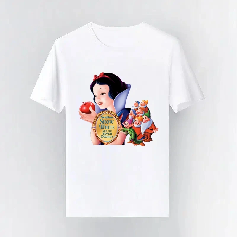 

Snow White The Seven Dwarfs Disney Children t-shirt Retro Casual Family T-shirt Woman Loose Fashion O-Neck Simple Short Sleeves
