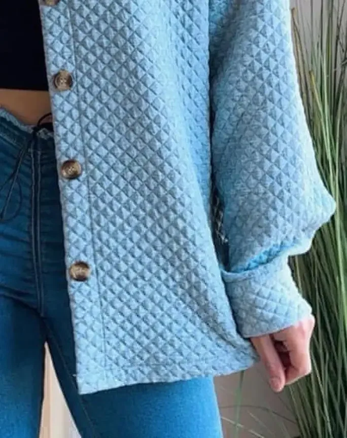 

Female Shirts Coat New Style Pattern Long Sleeve Button Down Shirt with Pocket Women's Casual Loose Fit Fall Blouses