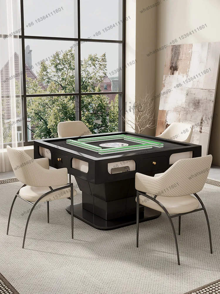 Electric slate lifting coffee table, mahjong dining table, dual-purpose light luxury mahjong machine, integrated round table
