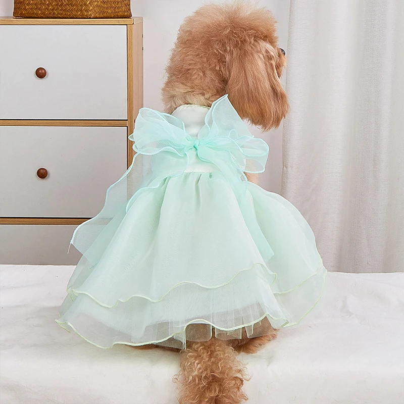 Luxury Dog Clothes Wedding Dress Prom Party Princess Dresses for Small Dogs Puppy Cat Costume White Pet Supplies New