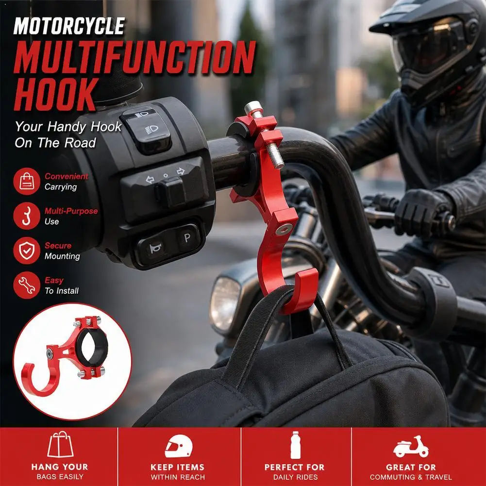 For Motorcycle Handlebar Hook Aluminum Alloy Luggage Hanger Clip Universal Storage Rack Accessories For Scooter E Bike Parts
