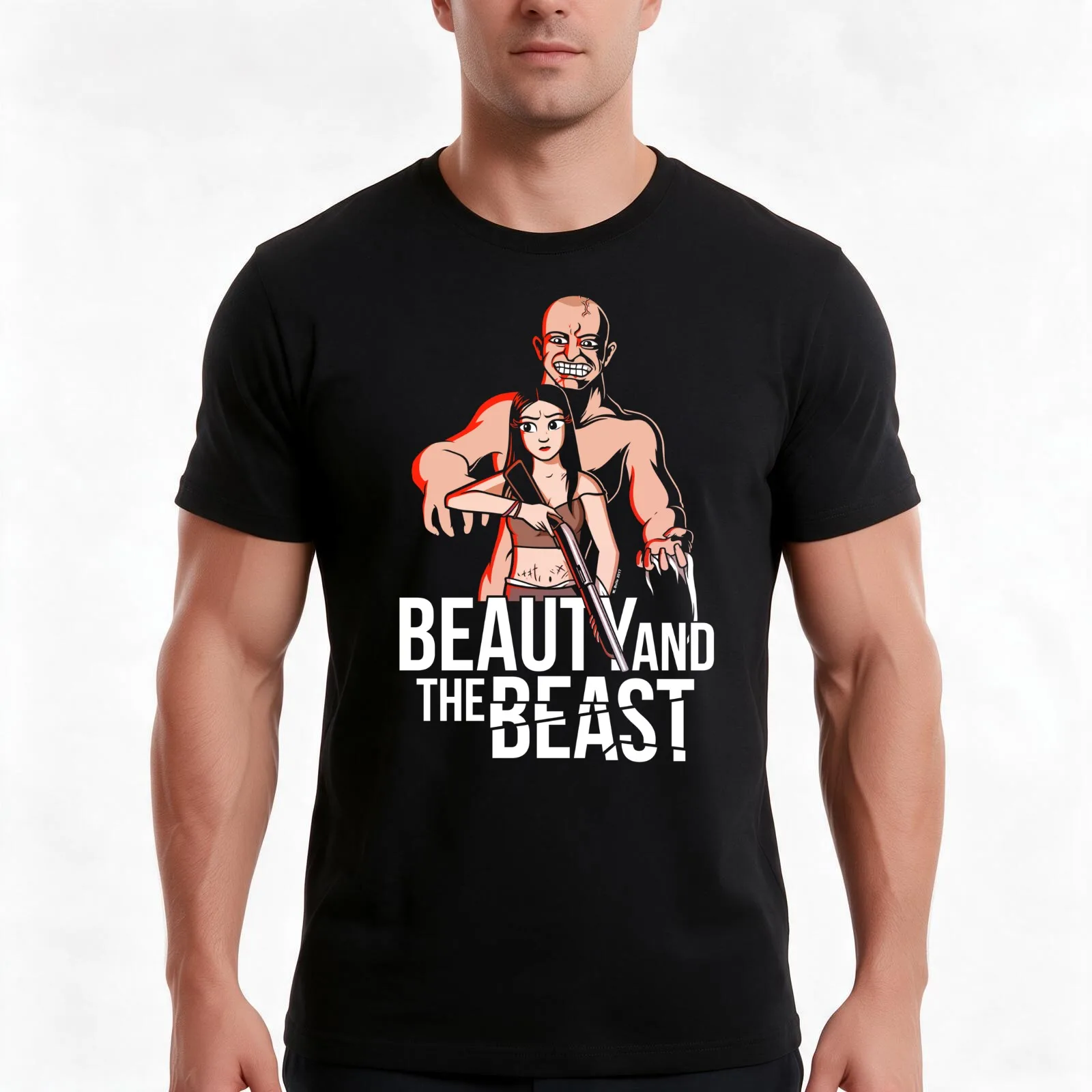 Casey and the Beast T-Shirt, Summer Casual Cotton Tee, Oversized Streetwear Tops, Vintage Graphic Print, Loose Fit Short Sleeve