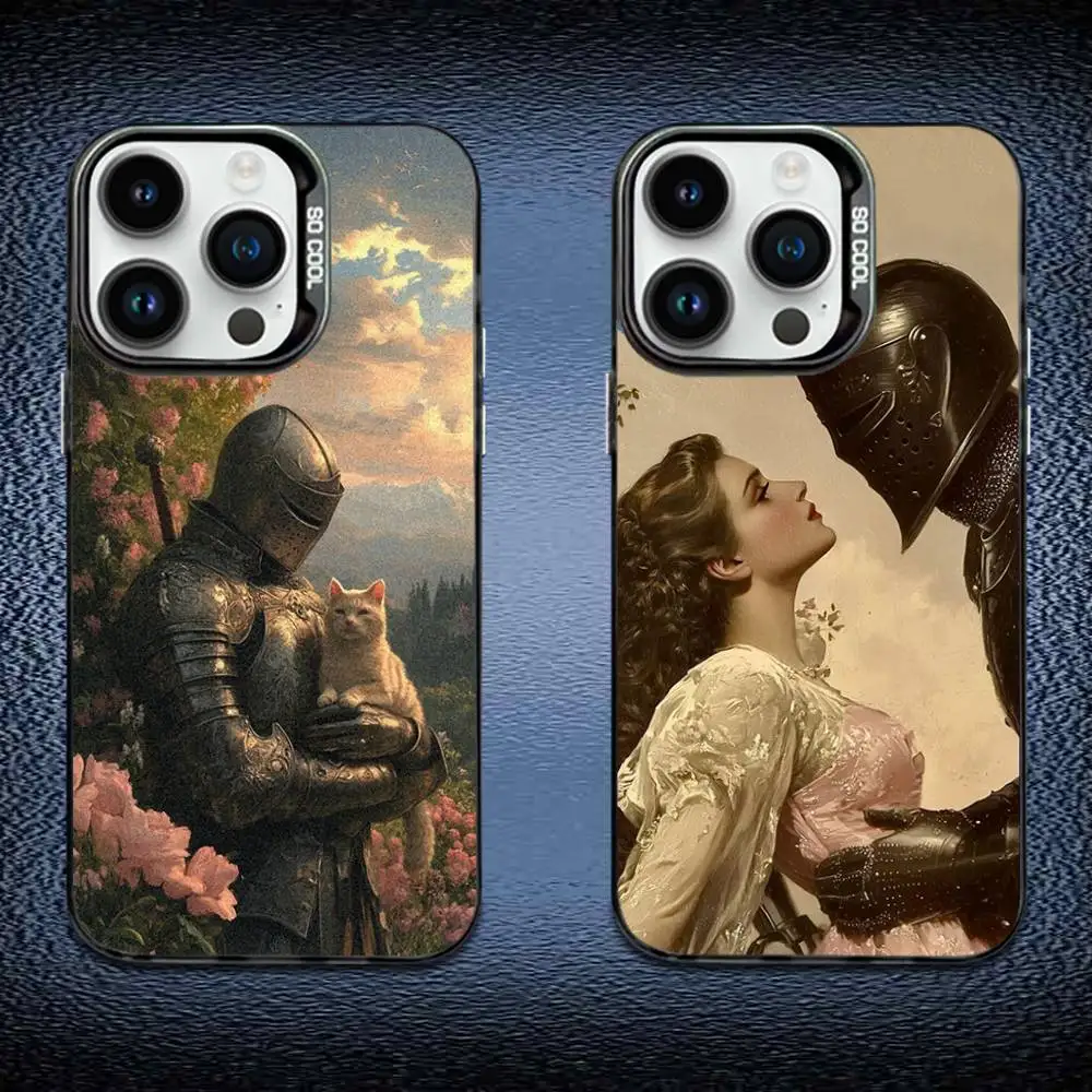

Knight and his Princess Phone Case For iPhone 16,15,14,13,12,11,Mini,Pro,E,MAX Black Candy Matte Shockproof Cover