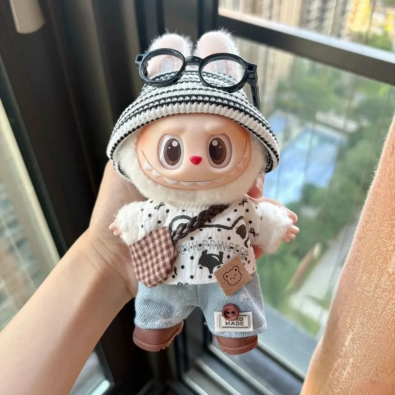 

Birthday Gifts Trendy Clothes Outfit Set For 15-17cm Labubu Outfit Accessories Idol Doll Clothing T-shirt Jeans Handmade Bag