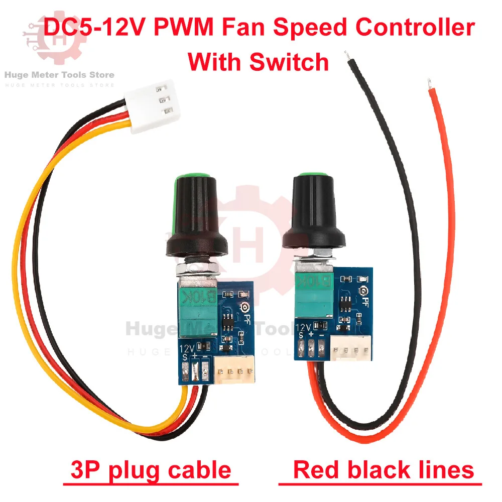 DC5V-12V PWM Speed Controller Fan Speed governor 4 Wire Computer Temperature control Switch for PC CPU Cooler Fan Manual Stop
