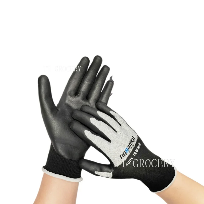 Ultra-Thin Nitrile 400V Low Voltage Insulated for Live Working 380V Safe Electrician Gloves with Touchscreen Compatibility