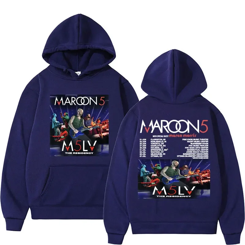 Maroon 5 Rock Band 2024 Tour Graphic Hooded Men Clothing 90s Retro Fashion Sweatshirt Unisex Hip Hop Oversized Hoodie Streetwear