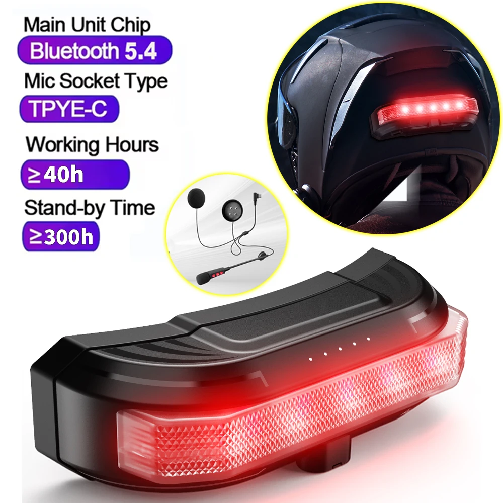 

New Magnetic Helmet Headset Bluetooth 5.4 Wireless Gravity Sensing Steering Signal Waterproof Motorcycle Bluetooth Headset