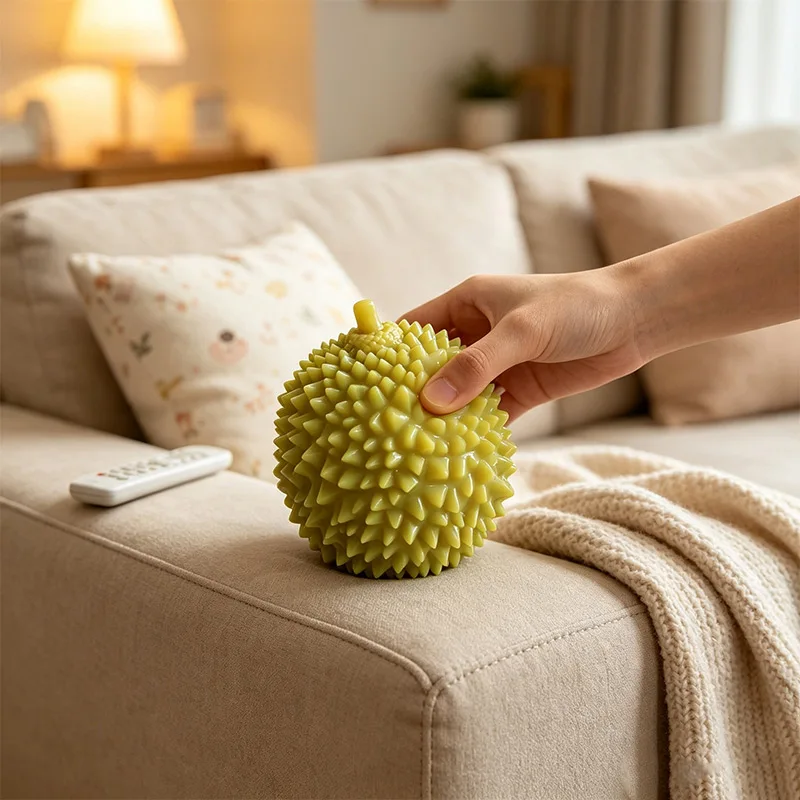 Simulation Durian Soft Elastic Squeeze Ball With Crispy Filling Color Changing Decompression Hand Squeeze Ornament Relaxing Gift