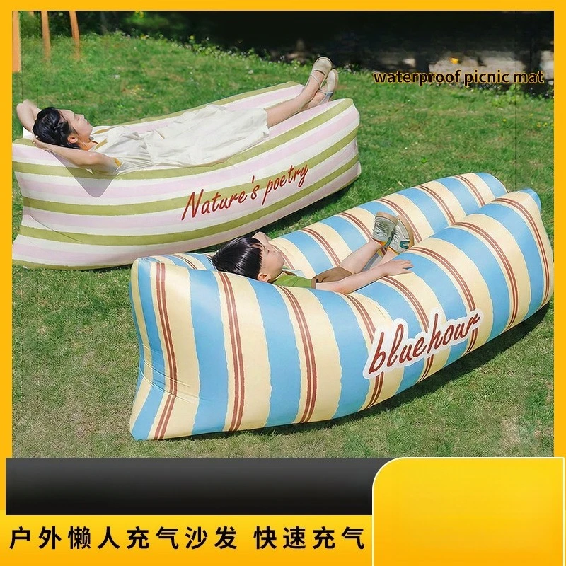 Waterproof Inflatable Sofa, Lazy Lounger Air Mattress, Portable Seat for Camping & Music Festival