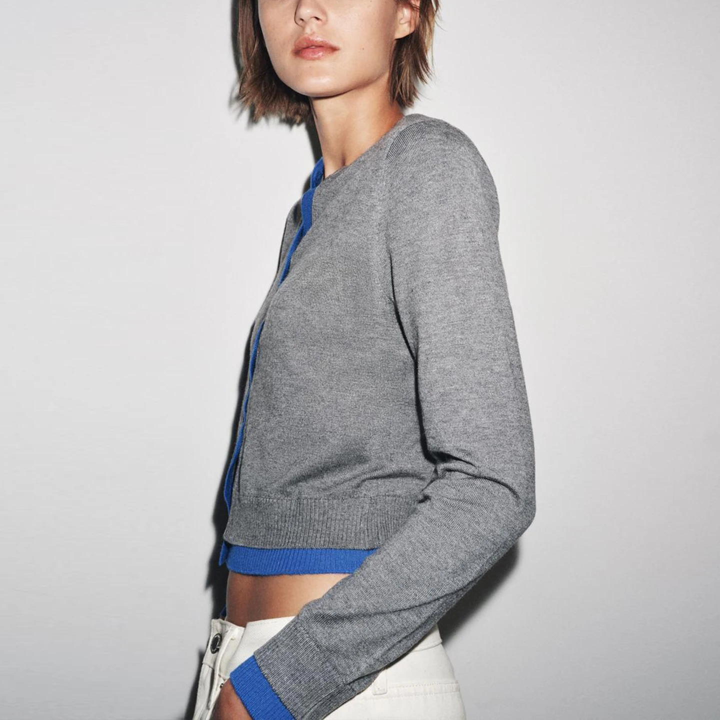 Z Damen-Strickjacke, lässig, Faion, Personali, Mosaik, Jaet 2025, neue SLE-Herbstsaison, in China hergestellt, offene Strickjacke