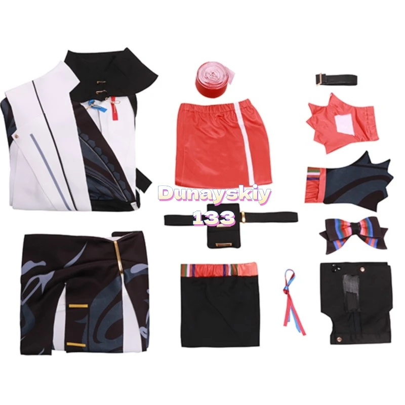 Wuthering Waves Chixia Cosplay Costume Wig - مجموعة كاملة من البدلة القتالية لشخصية لعبة الرسوم المتحركة، نمط لوليتا اللطيف للهالوين، عيد الميلاد