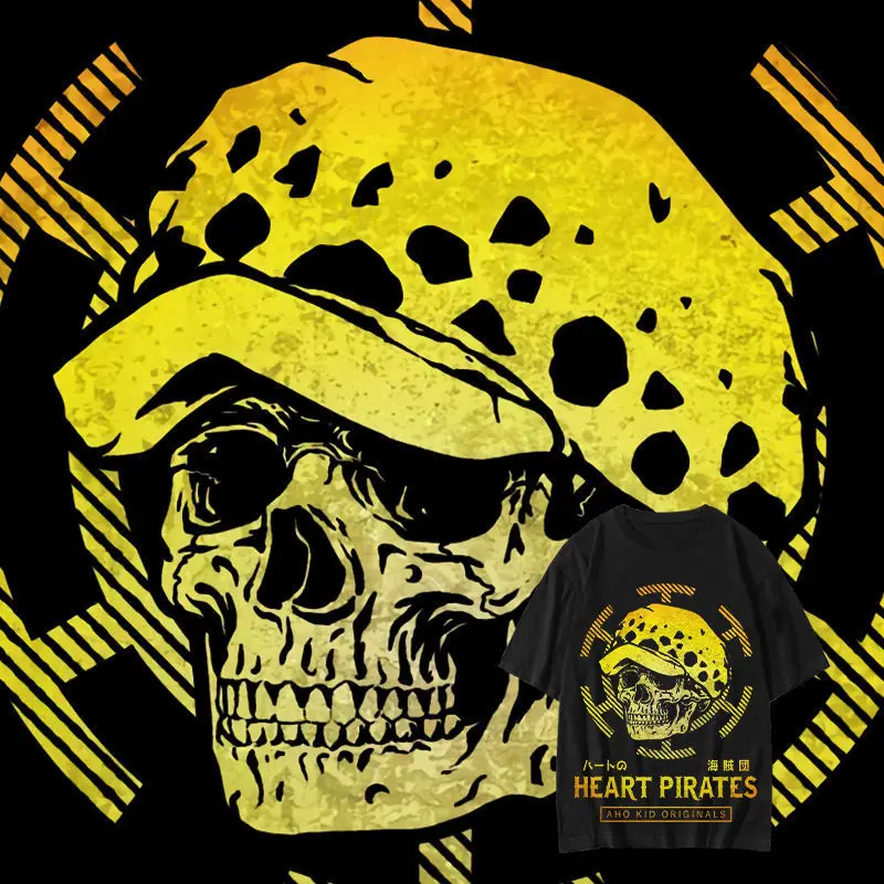 

ONE PIECE Joint T-shirt Men's Trafalgaro Print Summer Cotton Men's and Women's Short Sleeves Loose Casual Trendy Short T