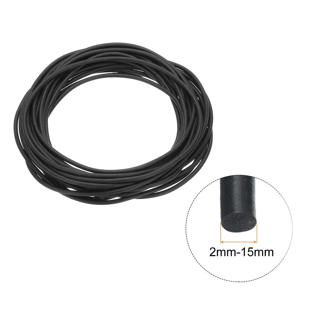 1/2/5Meter Black Fluorine Rubber solid Round Sealing Strip O-ring Seal Cord Dia 2/2.5/3/3.5/4/4.5/5/6/7/8/9/10/11/12/15/20mm