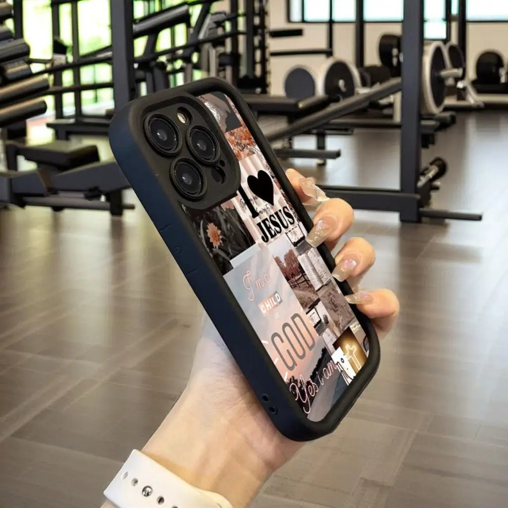 يسوع الكولاج نمط سميكة للصدمات جراب هاتف آيفون 16 برو ماكس 16 15 14 13 12 11 برو ماكس X XR XS 7 8 16 زائد SE2 غطاء #3