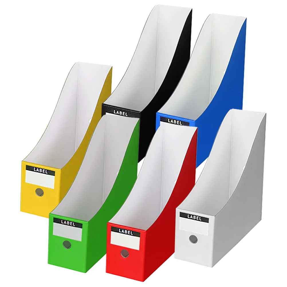 

6 Pcs Magazine Rack File Box Organizer Document Desktop Books Office Storage for