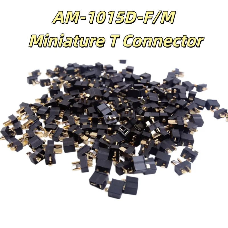 1/5pcs AM1015D-M/F black gold mini T male/female connector - suitable for connecting LiPo batteries of remote control models