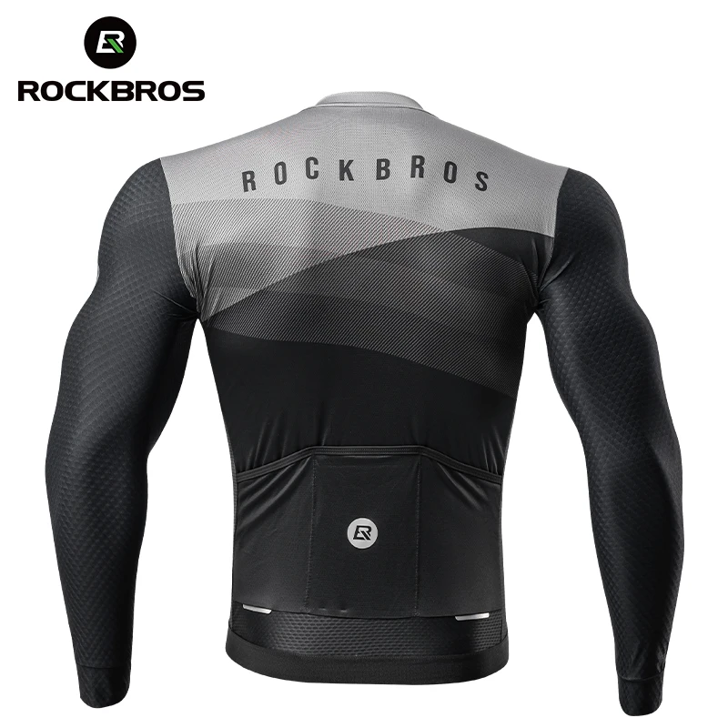 ROCKBROS Mens Bike Jacket Long Sleeves Tops Spring Summer Quick Dry Anti-sweat Sportswear MTB Road Cycling Bicycle Jerseys