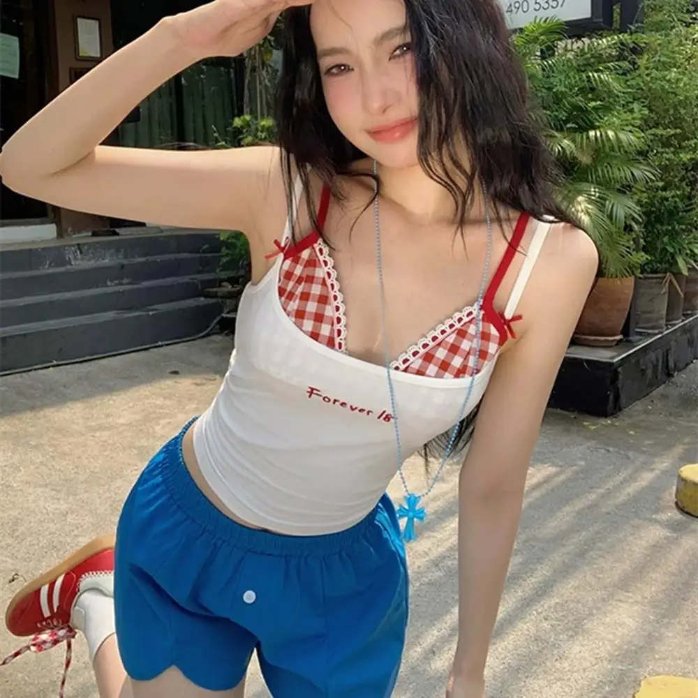 المألوف عارية الذراعين بروتيل تانك القمم المرأة مثير حزام سترة مع وسادة الصدر Y2K الدانتيل التخسيس سترة الصيف فتاة حار قاعدة أعلى