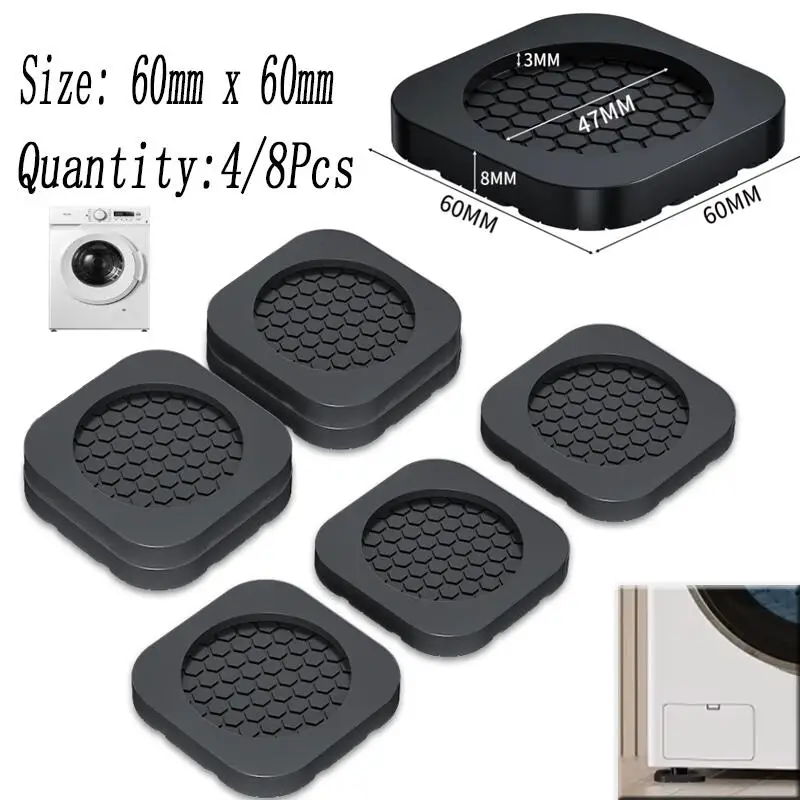 Anti Vibration Feet Pad Rubber Mat Anti Slip Silent Dampers Stand Universal Washing Machine Refrigerator Furniture Foot Pad