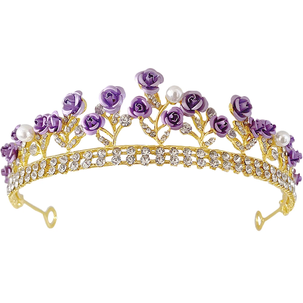 

Rhinestone Crown Headdress Hair Decor Exquisite Headwear Bridal Party Accessories Shining Prom Pageant Birthday Photoshoot Prop