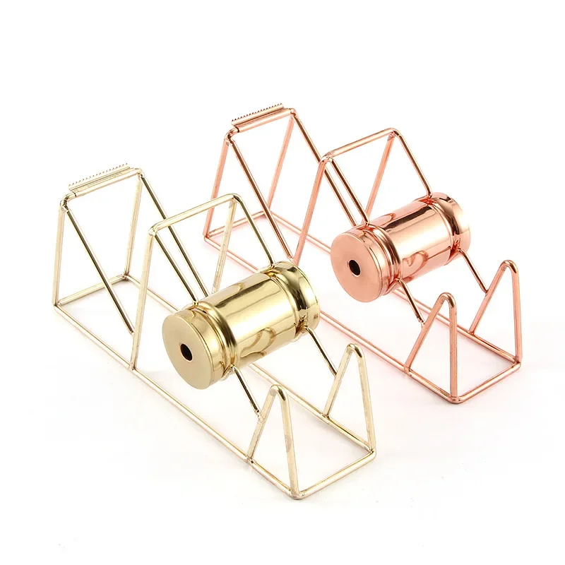 1Pc*Tape Cutter Rose Gold Hollow Tape Cutter Washi Storage Organizer Stationery Office Supplies New