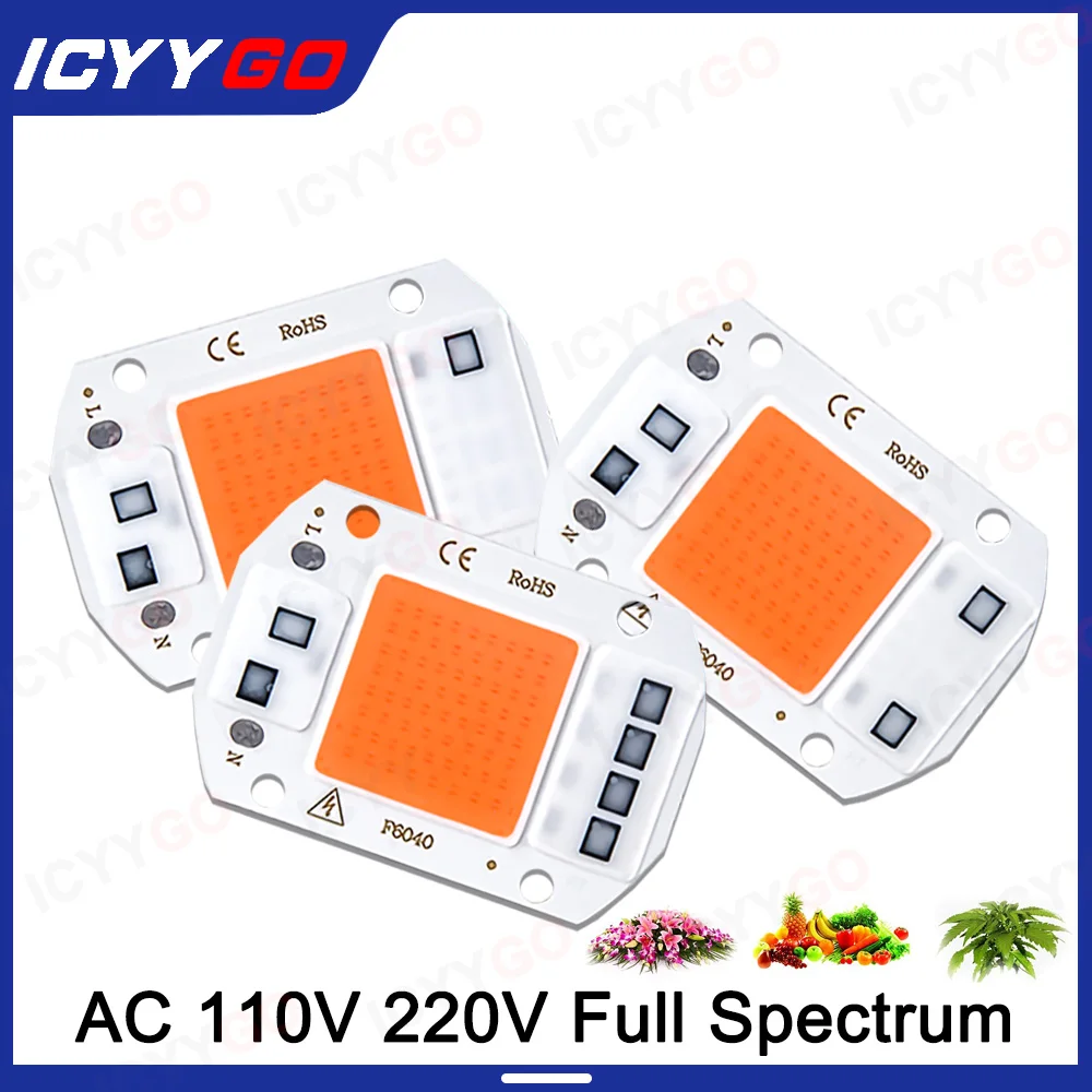 

20W 30W 50W LED Plant Growth Lamp Bead Plant Lamp Chip AC110V AC220V Full Spectrum Plant Growth Succulent Lamp